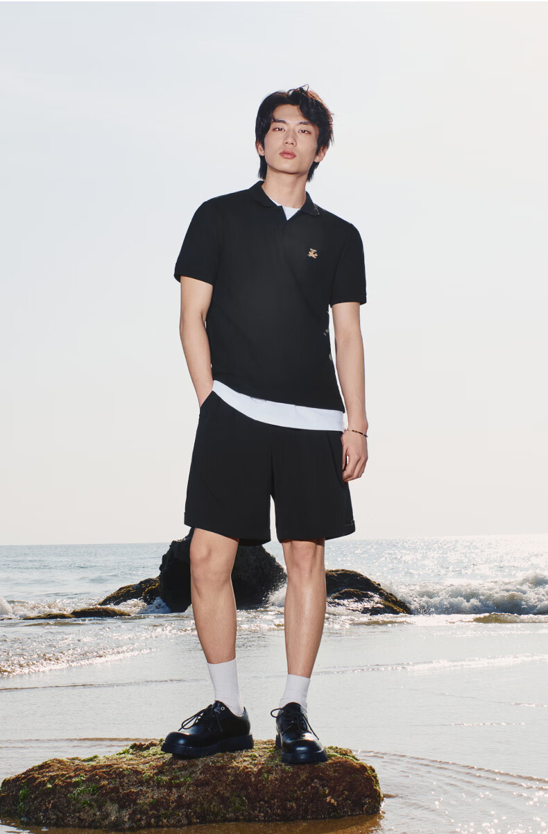 GXG Cool Quick-Dry Men's Slim Fit Polo Shirt with Spurs Embroidery Short Sleeve T-Shirt 2026 Summer New Arrival 14
