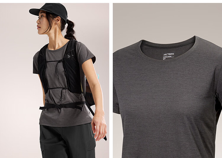 ARC'TERYX TAEMA CREW SS Breathable Women's Quick-Dry Short Sleeve T-Shirt Black XS 6