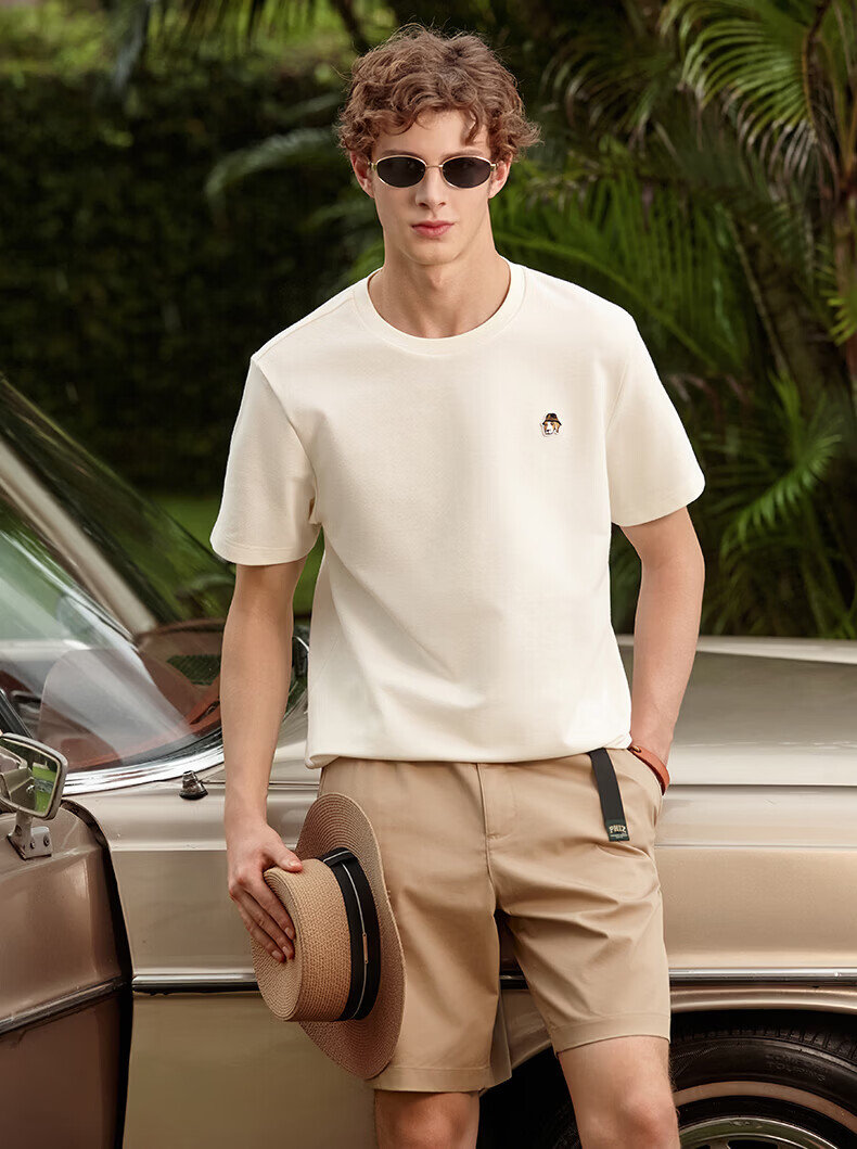 HAZZYS Men's 2026 Summer PHIZ Waffle Knit Crew Neck Short Sleeve T-Shirt ASTZE0DBI67 2