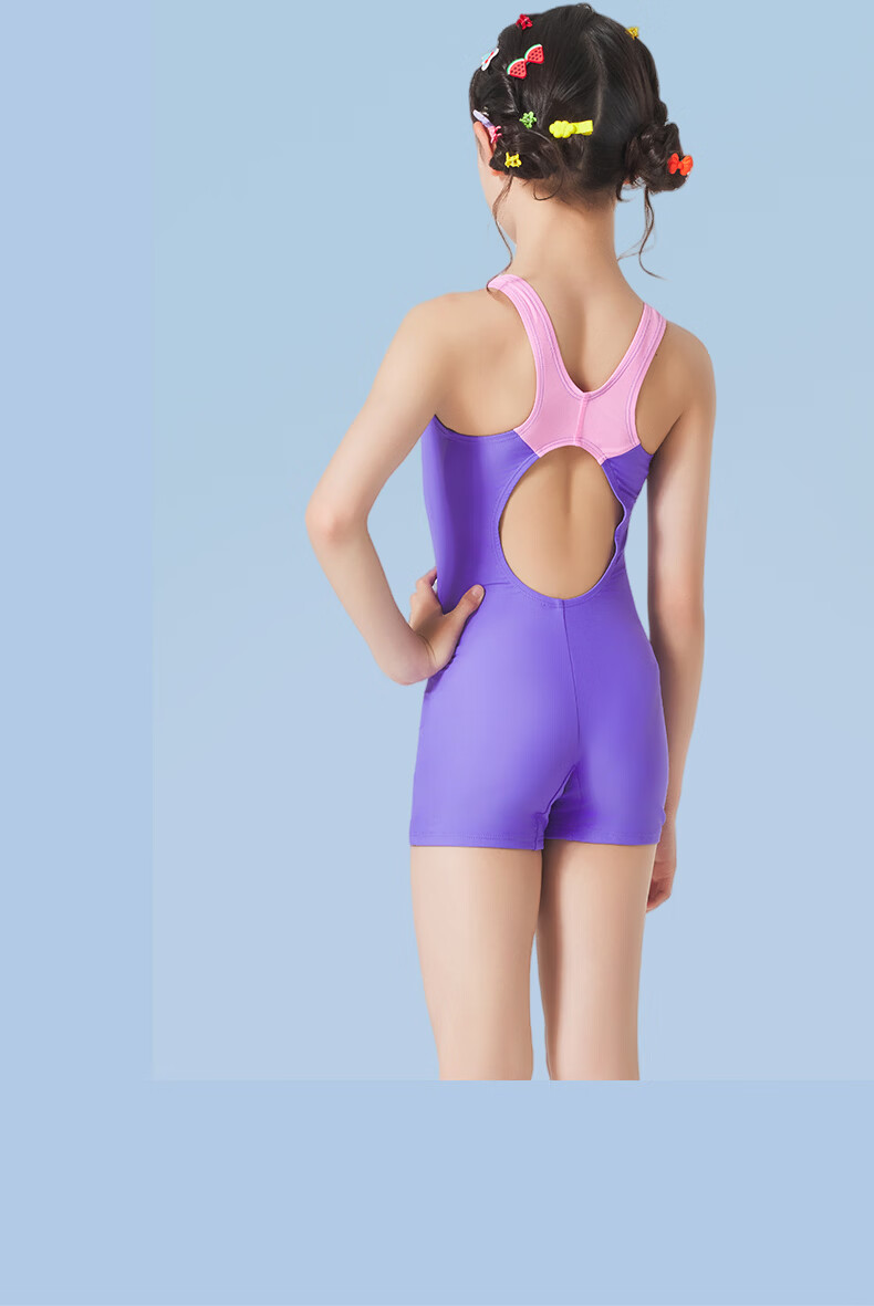 Hosa Girls' One-Piece Square-Leg Racing Swimsuit for Children, Youth Training and Competition Swimwear 13