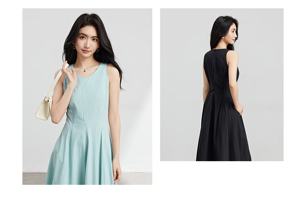 Miss Bird Women's High-End Summer Sleeveless Waist Slimming Office Fitted Tank Dress 16