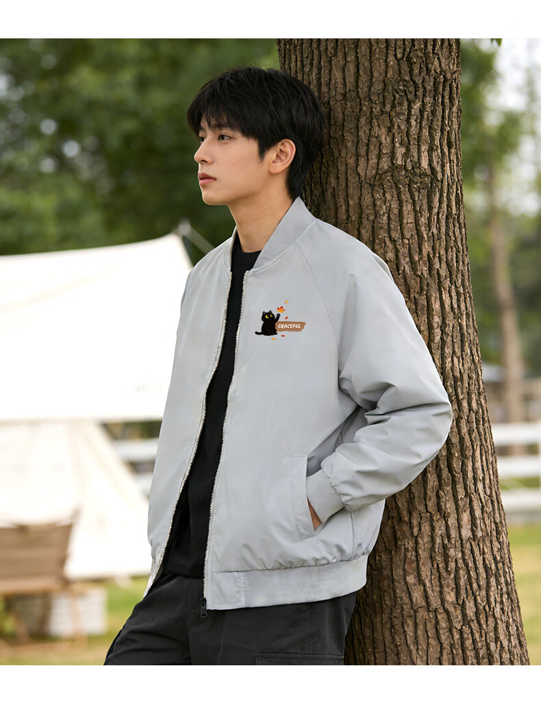 Baleno Men's Jacket 2026 Spring Autumn New Trendy American Simple Workwear Retro Loose Baseball Collar Coat 10