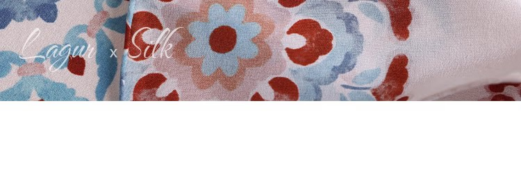 Lagur "Oriental Precious Pattern" Double Crepe 12 Momme 100% Silk Scarf Precious Pattern (Pink Gift Box) 28