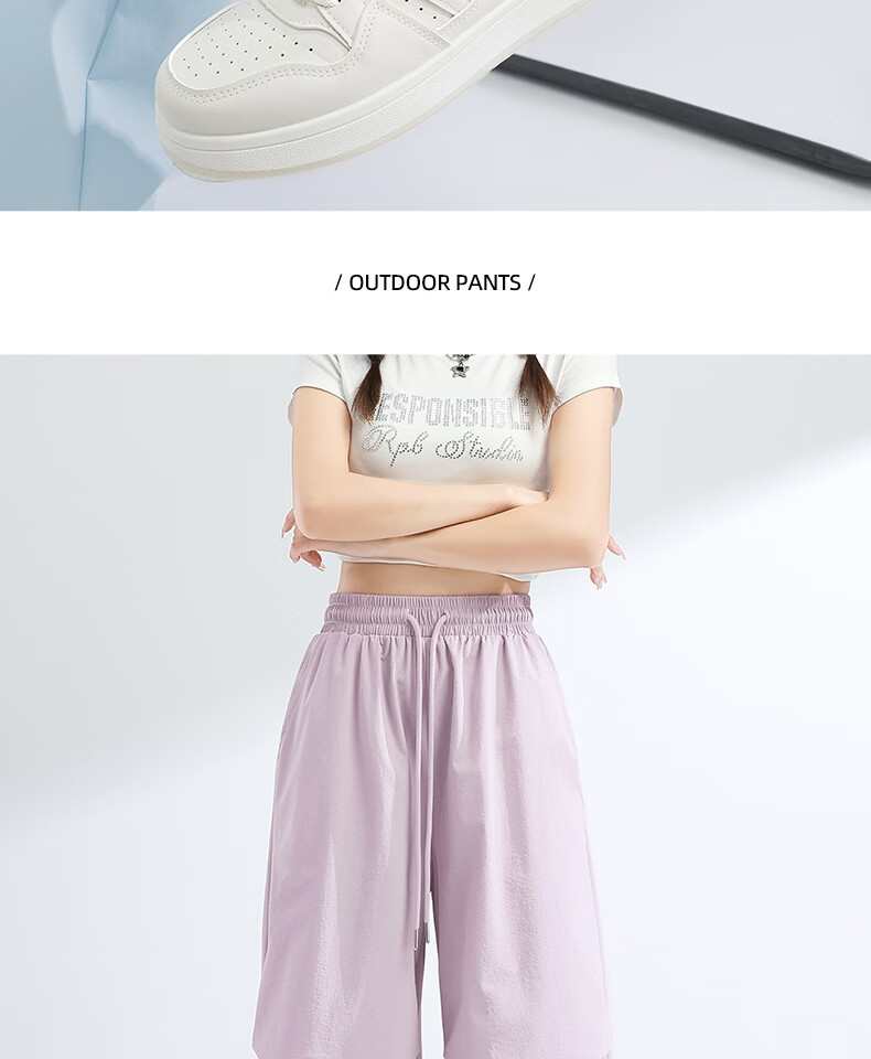 MINISO Women's Work Pants 2026 Spring Summer Lightweight High Waist Slim Wide Leg Cargo Pants Petite Sports Hiking Trousers 19