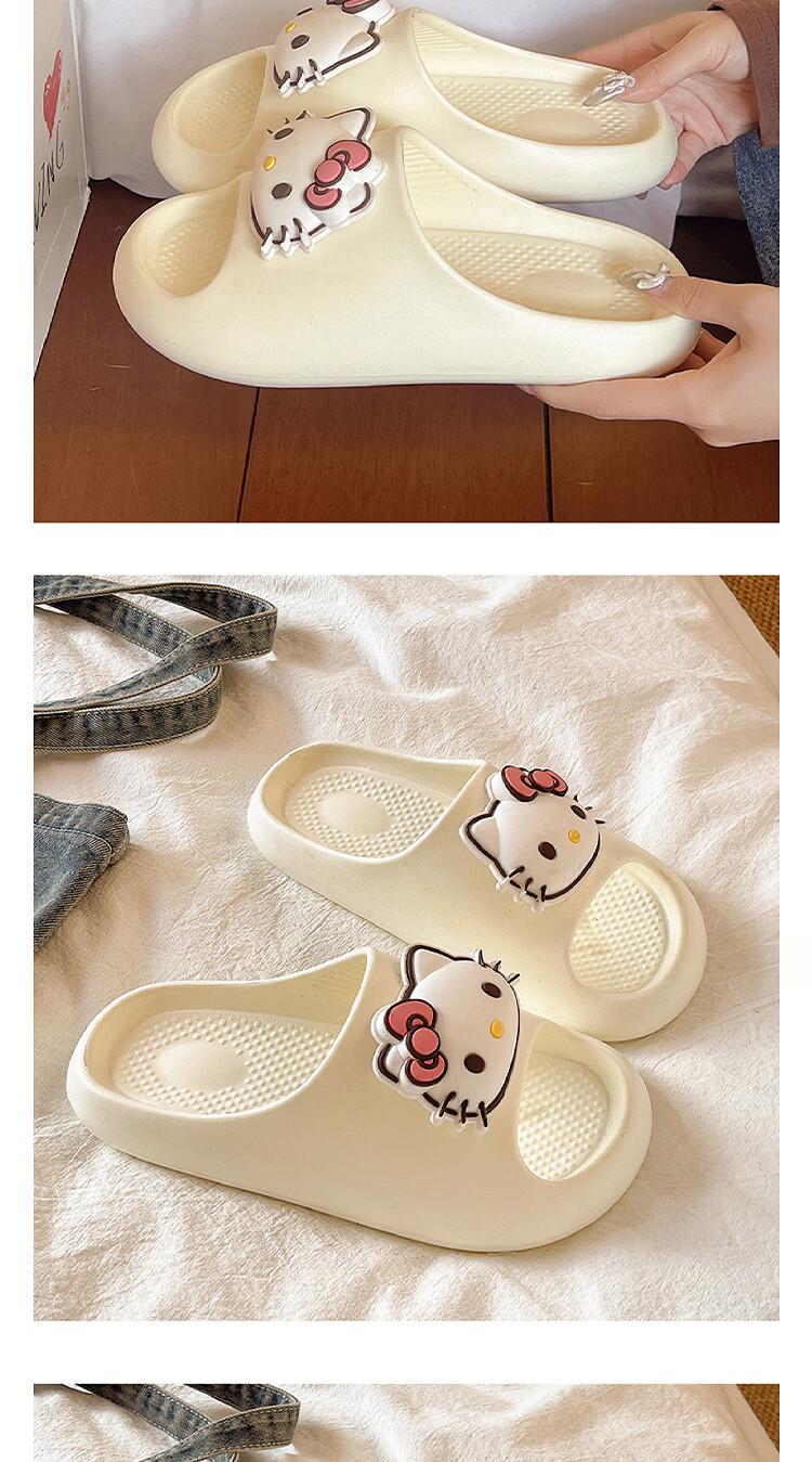 AILAIJIA Hello Kitty Collaboration Women's Home Slippers Bathroom Slippers Summer Cute Girls Slippers Pink Size 40-41 12