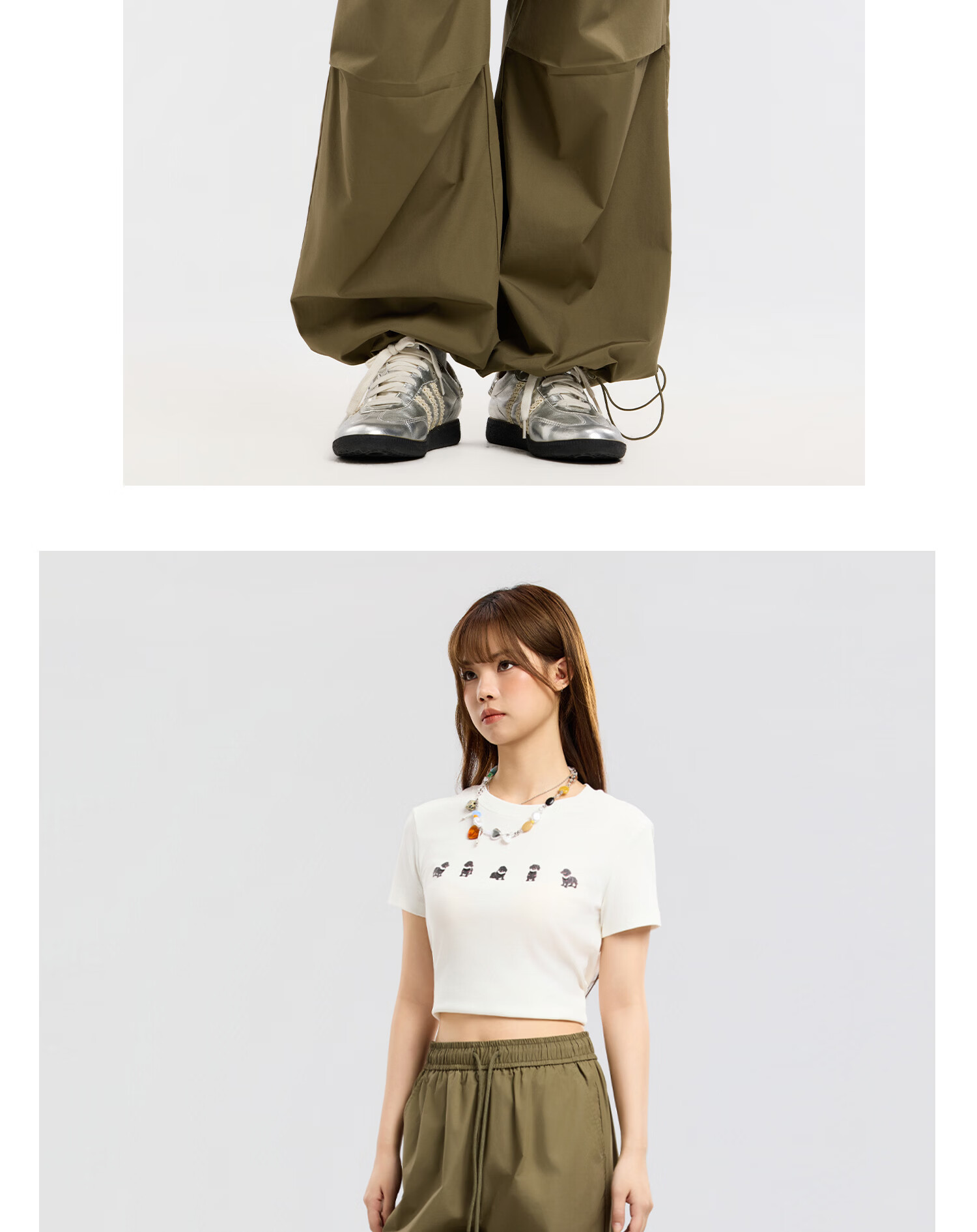 Metersbonwe Women's Casual Wide-Leg Pants 2026 Summer New Outdoor Sports Loose High-Waist Paratrooper Pants 20