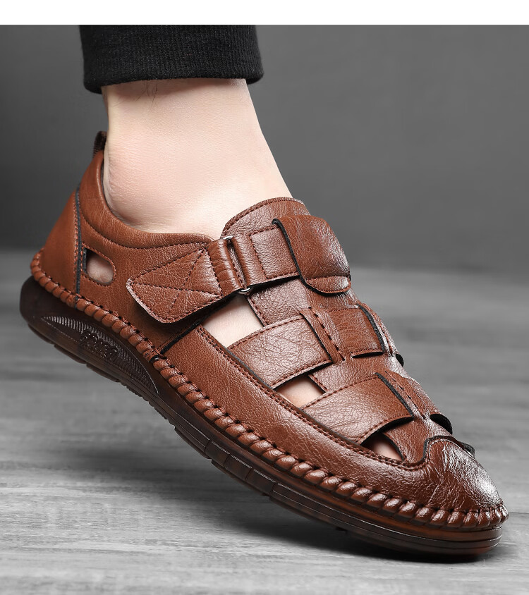 Jingzhenlianggong New Casual Sandals High-Quality Ultra-Soft Men's Breathable Sandals Wear-Resistant Non-Slip Black [Upgraded Version] Size 39 27