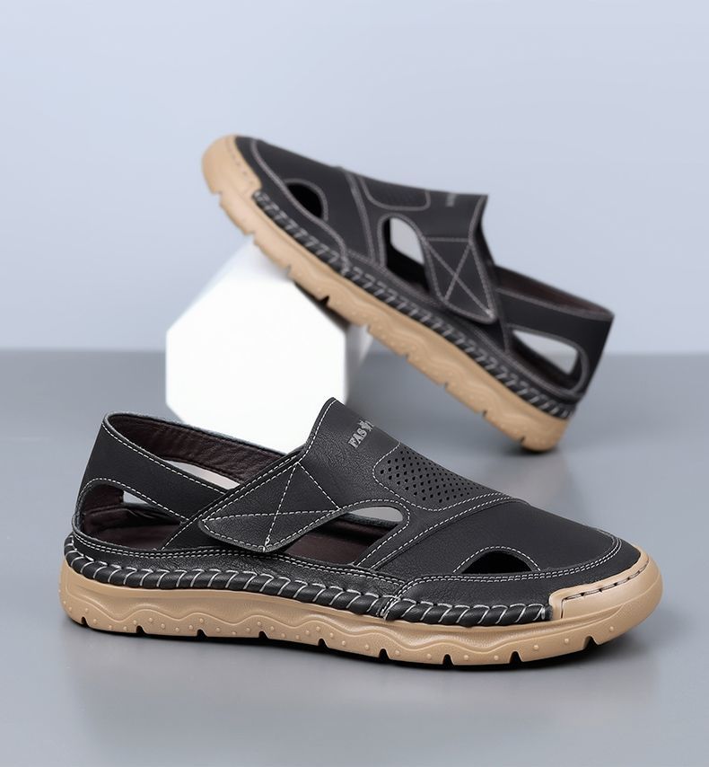 Jingzhenlianggong New Casual Sandals High-Grade Ultra-Soft Men's Breathable Sandals Wear-Resistant Non-Slip Yellow [Classic Model] Size 42 25
