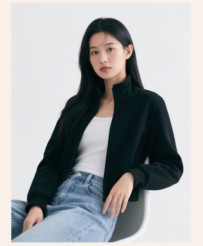 Baleno Stand Collar Cardigan Sweatshirt Women's Jacket 2026 Spring Autumn New Loose Versatile Zip-up Lightweight Top 15