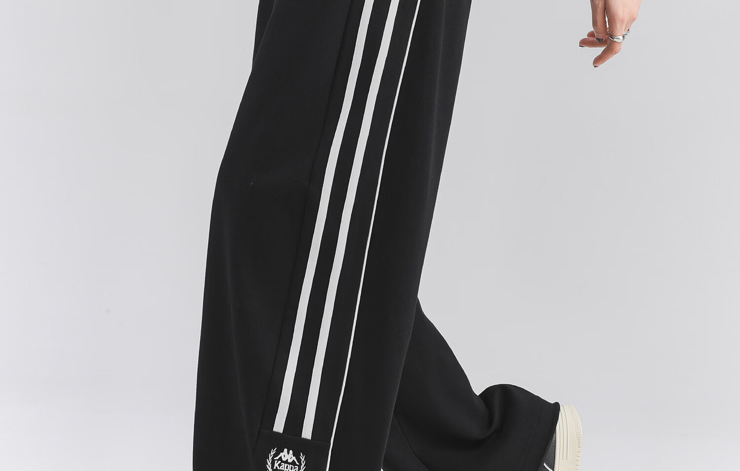 Kappa Women's Back-to-Back Sports Pants Spring New Striped Loose American Straight-Leg Trousers Simple Pants K0G42AK32D 15