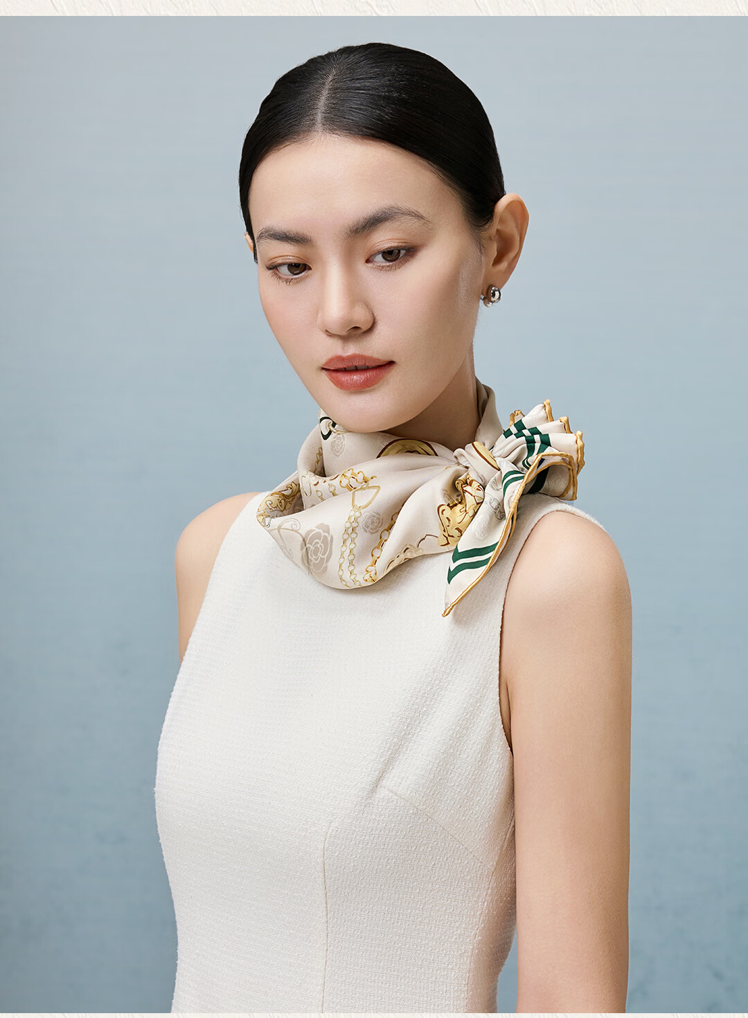 Shanghai Story 100% Mulberry Silk Printed Square Scarf Elegant Skin-Friendly Women's Silk Scarf Gift for Mom and Girlfriend with Gift Box 5