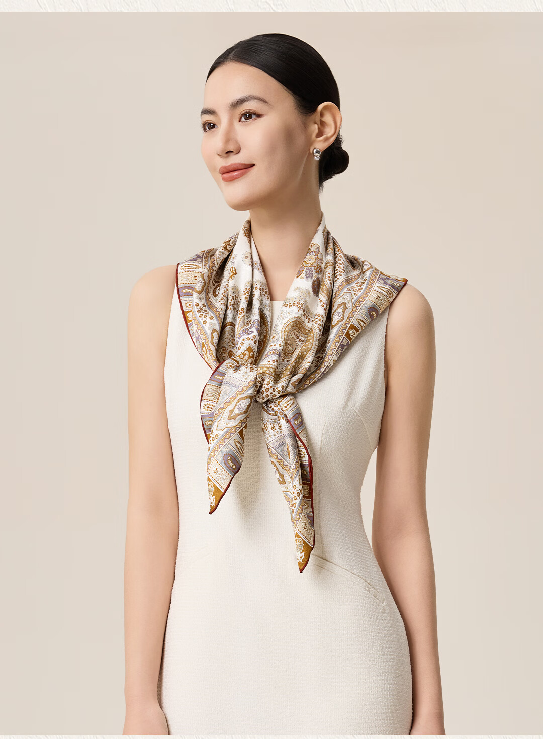 Shanghai Story 100% Mulberry Silk Printed Silk Scarf Shawl Gift Box for Mom and Girlfriend 7
