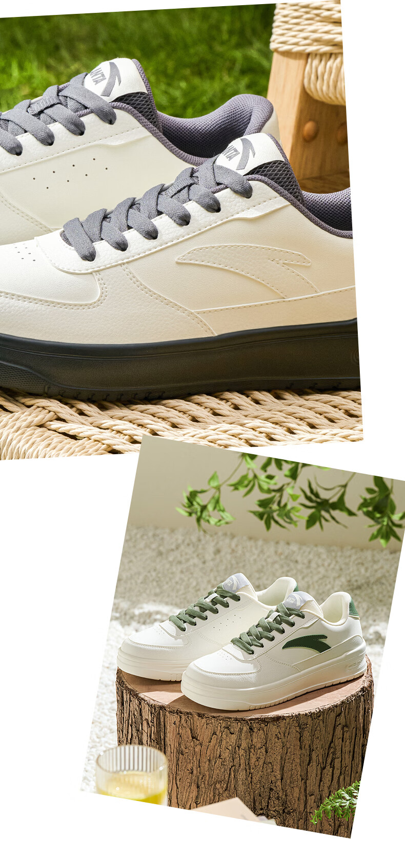 Anta Light Step V2 Lightweight Soft and Elastic Men's Sneakers Summer Breathable Couple's White Shoes Thick Sole Durable Height Increasing Casual Shoes 9