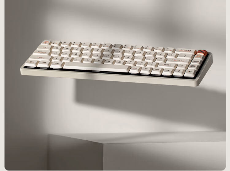 IQUNIX Aluminum Factory MG65 Series Low-Profile Mechanical Keyboard Wireless Tri-Mode Compatible with Mac Tablet Office Ultra-Thin Gaming MG65 Misty White Light Feather Switch 15