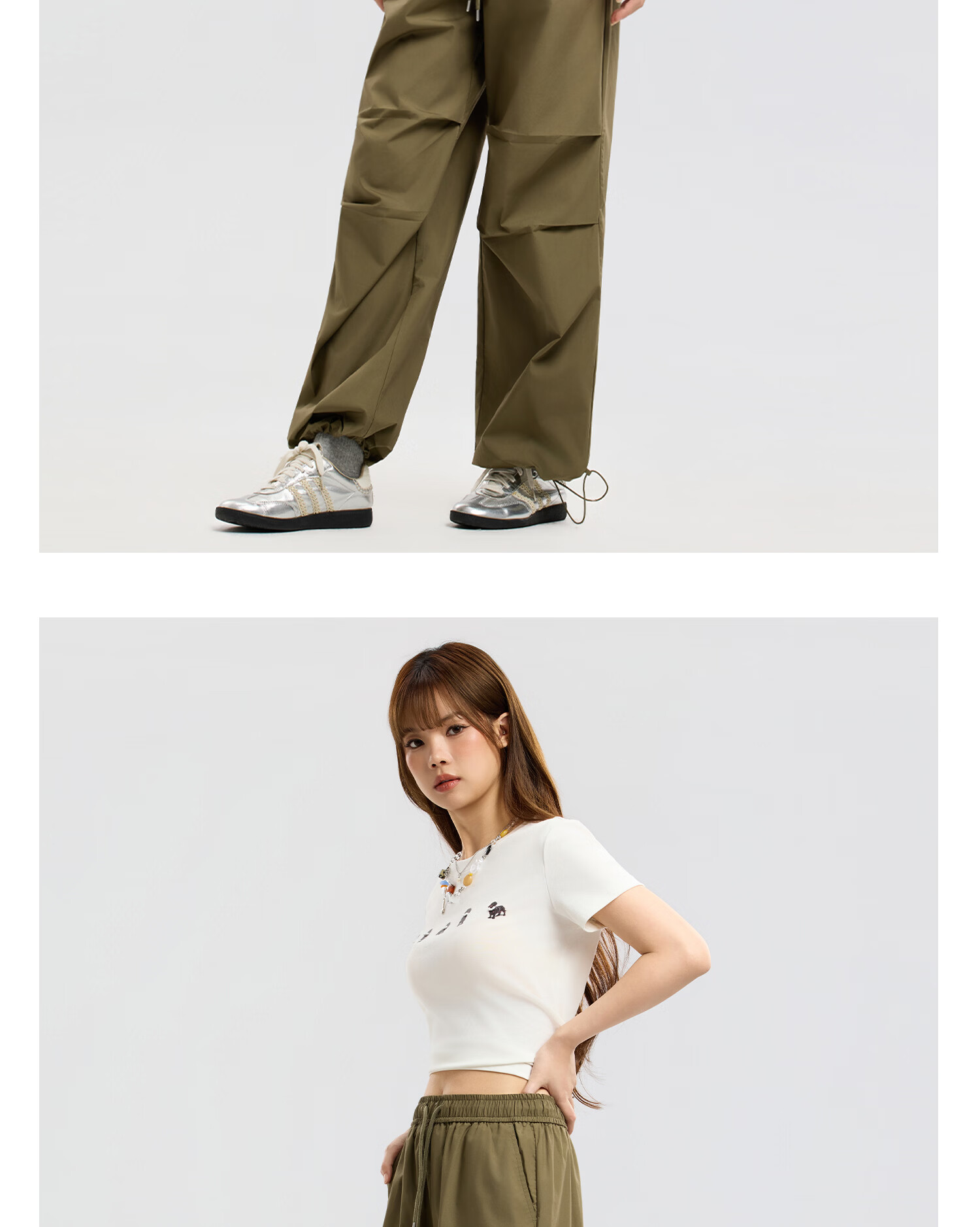 Metersbonwe Women's Casual Wide-Leg Pants 2026 Summer New Outdoor Sports Loose High-Waist Paratrooper Pants 21
