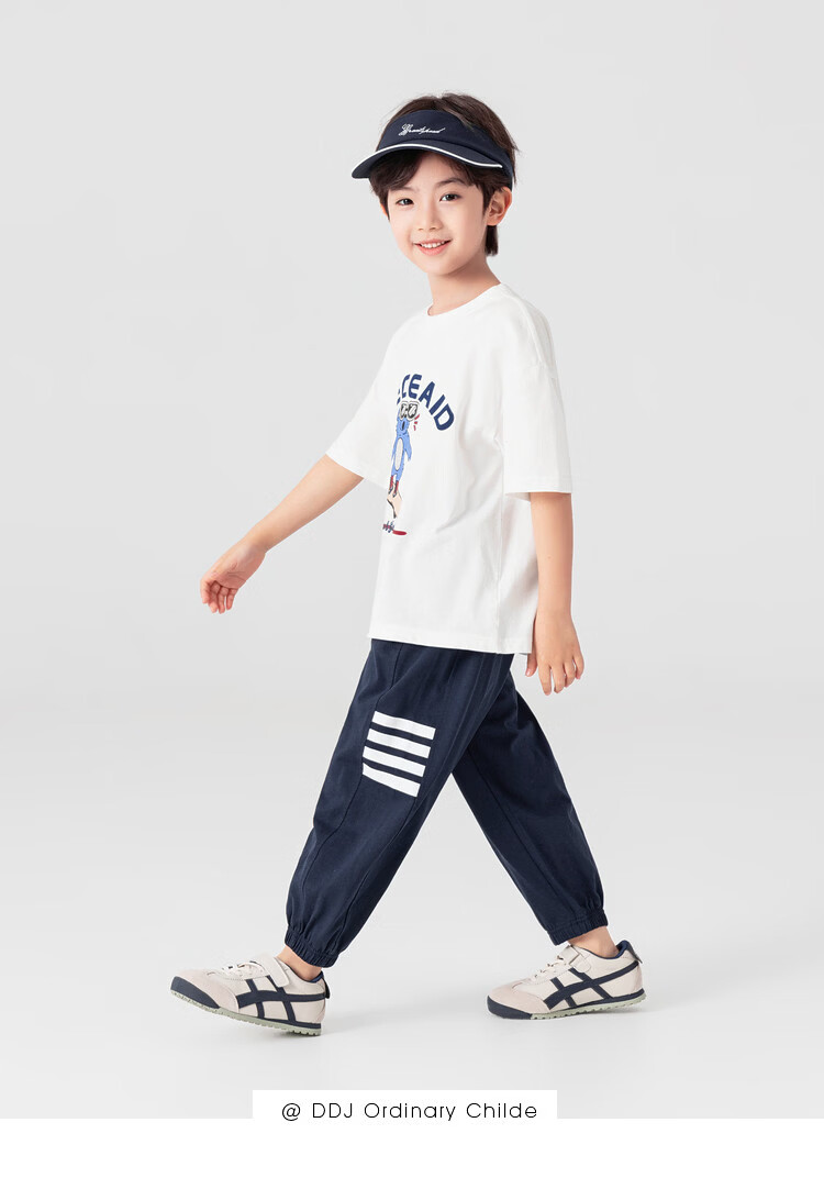 Duoduo Kids Clothing [Soft Elastic Breathable Versatile Cooling] Mosquito-Repellent Pants 2026 Summer Pure Cotton Long Jogger Pants for Children 12