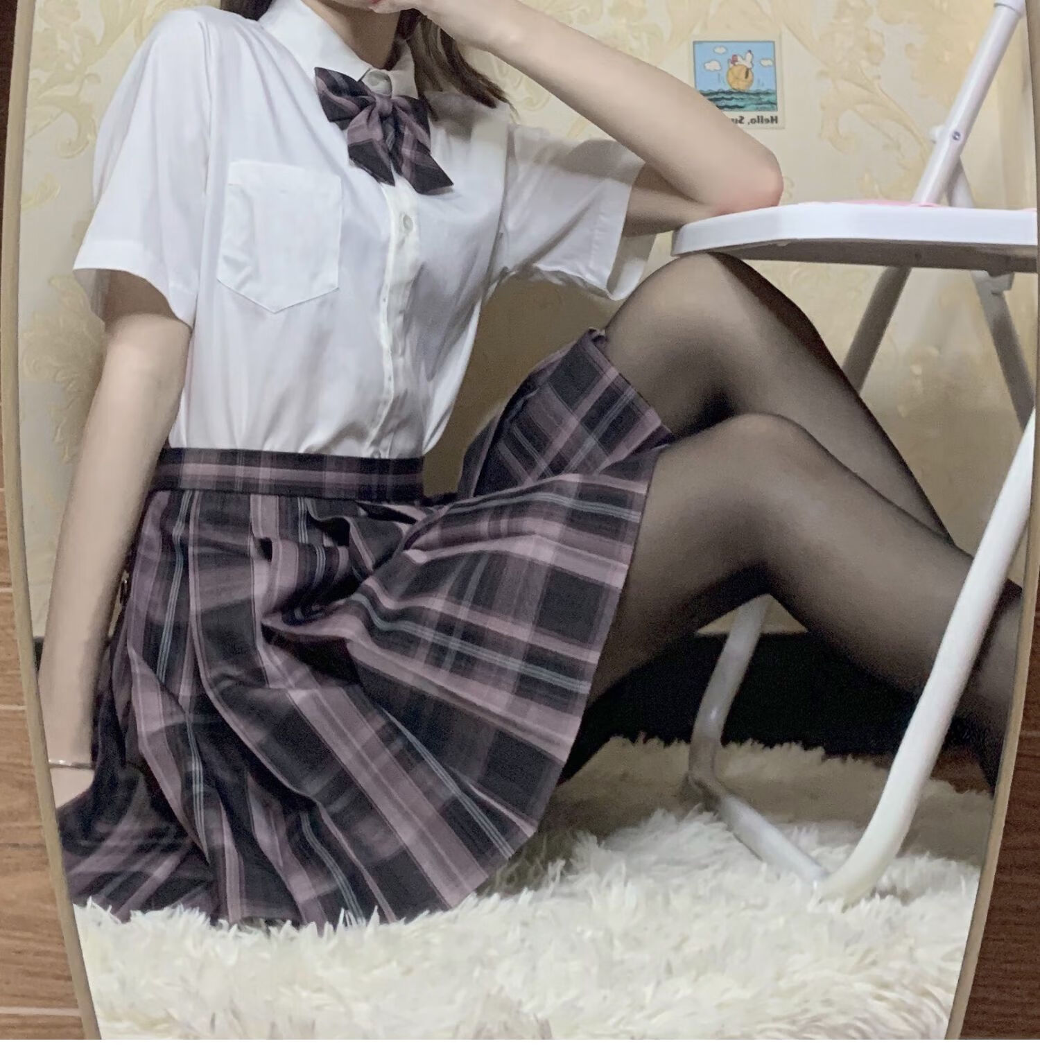 ftvhl【东大门女装】轻奢高端黑丝学姐jk制服夏季套装纯欲风格裙正版