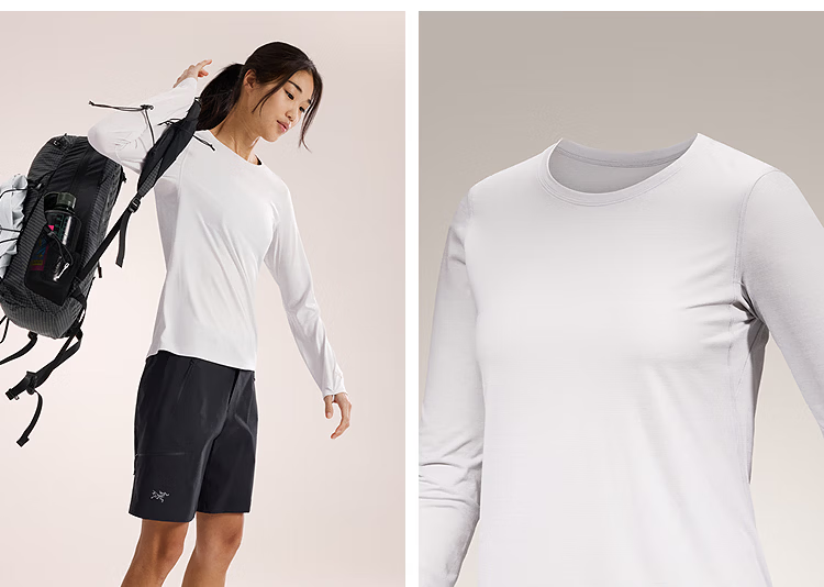ARC'TERYX TAEMA Women's Breathable Quick-Dry Long Sleeve T-Shirt XS Atomic Grey 6