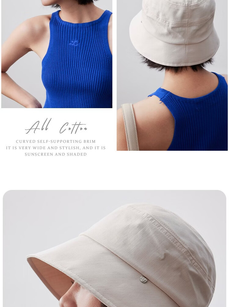 Lagur Classic Style 100% Cotton Fisherman Sun Hat Wide Brim Summer Sunshade Hat Large Head Circumference Classic Black 19
