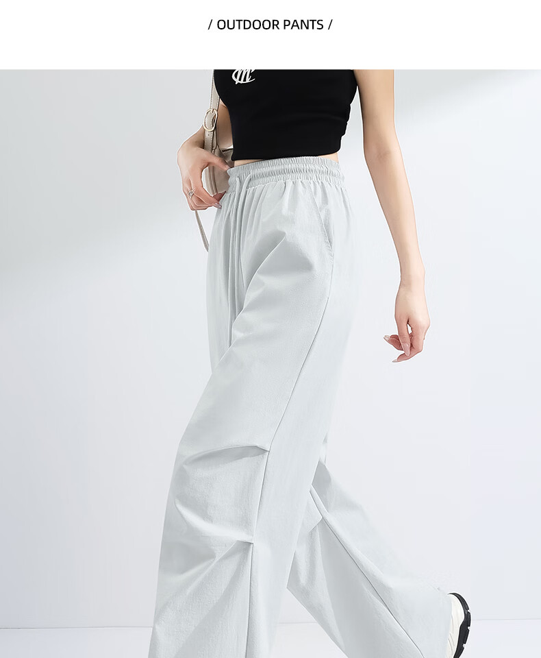 MINISO Women's Work Pants 2026 Spring Summer Lightweight High Waist Slim Wide Leg Cargo Pants Petite Sports Hiking Trousers 22