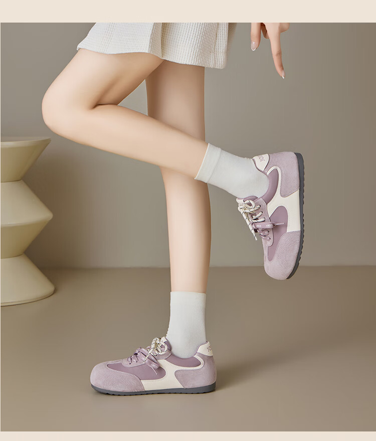 Zhuoshini Internal Height Increasing Trainer Shoes 2026 New Spring Retro Thick Sole White Sports Casual Agan Shoes Off-White Size 35 12