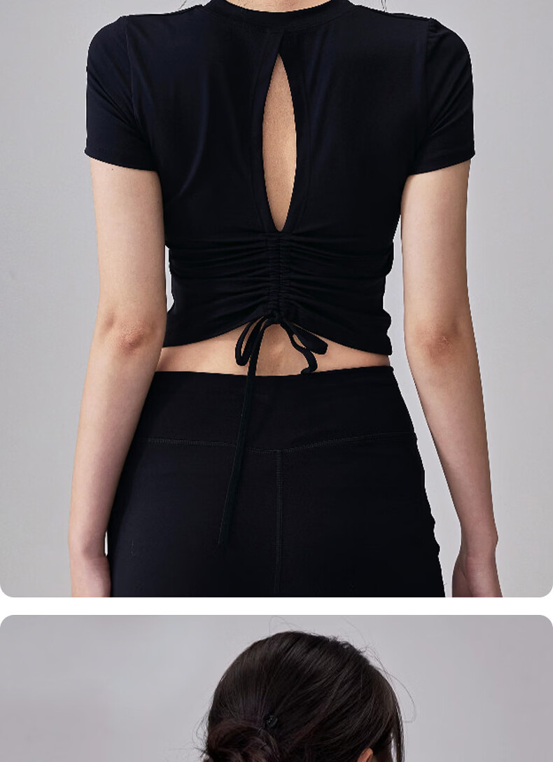 Xueqiman Padded Short Sleeve Yoga Top for Women 2026 New Premium Pilates Training Running Sports Fitness T-Shirt 15