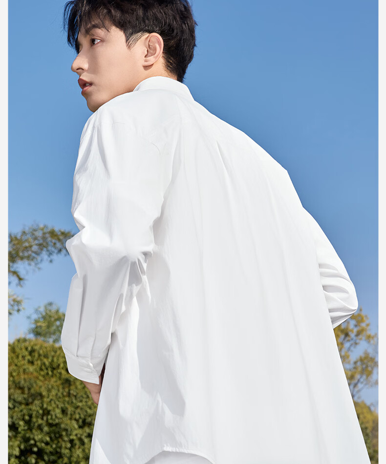 MINISO Ice Silk Long Sleeve Shirt Men Summer Original Yarn Sun Protection Cool Thin Shirt Jacket Men's Z Gray 2XL 22