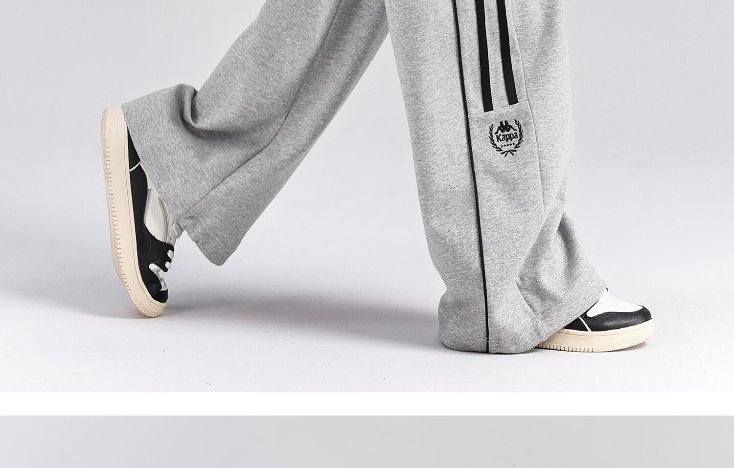 Kappa Women's Back-to-Back Sports Pants Spring New Striped Loose American Straight-Leg Trousers Simple Pants K0G42AK32D 18