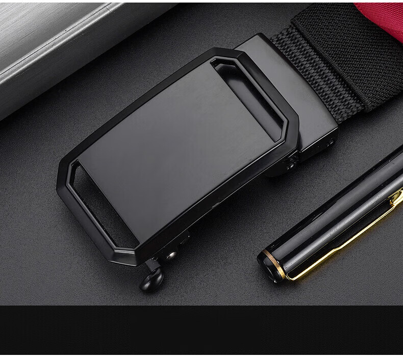 HOCR Men's Canvas Woven Casual Belt Automatic Buckle Student Military Training Nylon Jeans Belt 11