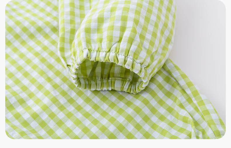 Dudu Kids Summer Set Loose Boys Short Sleeve T-Shirt Girls Casual Pants Baby Two-Piece Set Yellow-Green 120 32