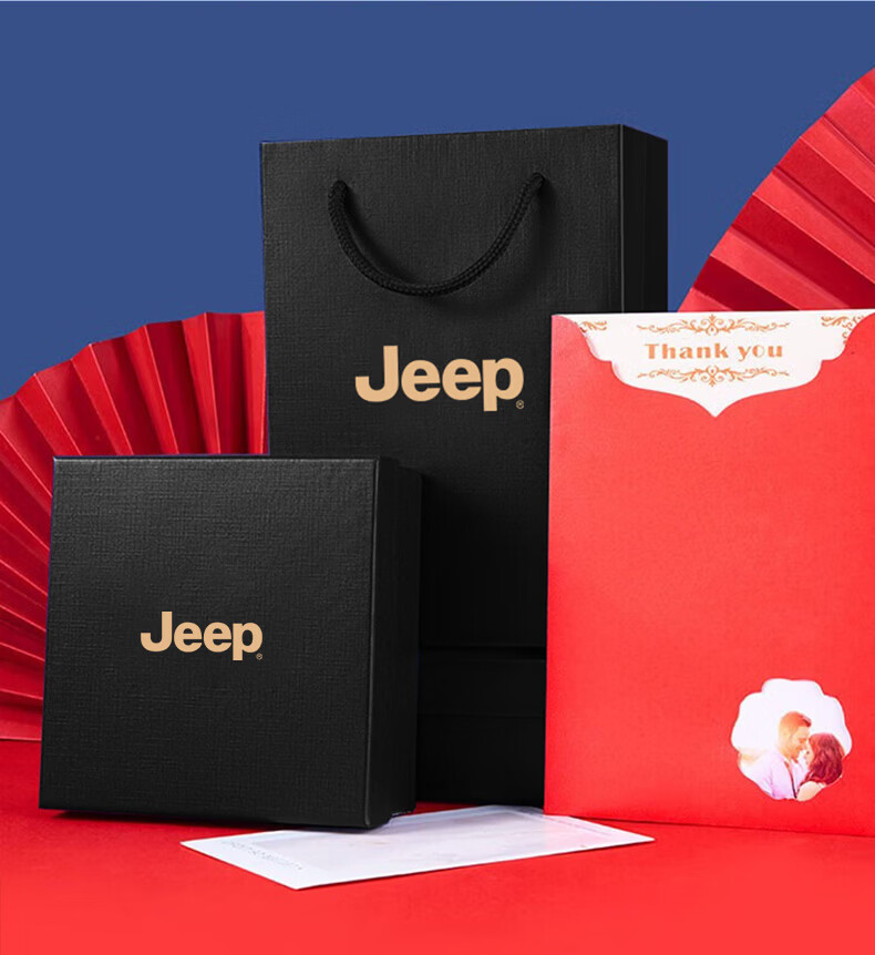 JEEP Men's Genuine Leather Automatic Buckle Belt High-End Pure Cowhide New Style Waistband Father's Day Gift for Dad Husband 9