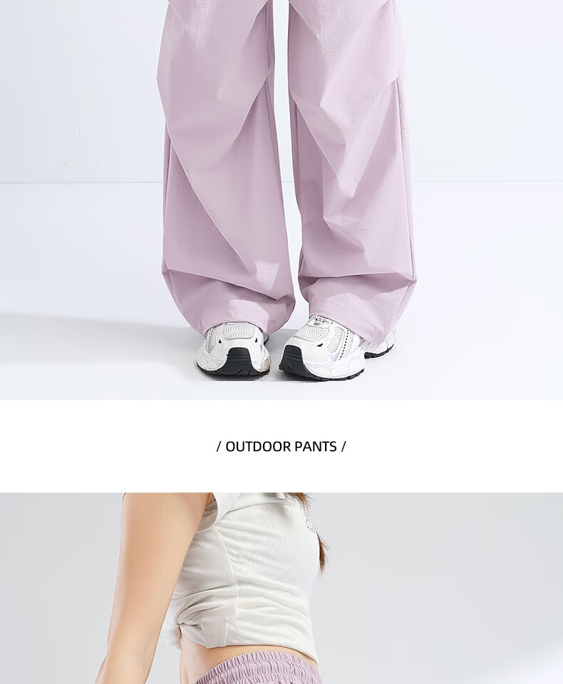 MINISO Women's Work Pants 2026 Spring Summer Lightweight High Waist Slim Wide Leg Cargo Pants Petite Sports Hiking Trousers 20