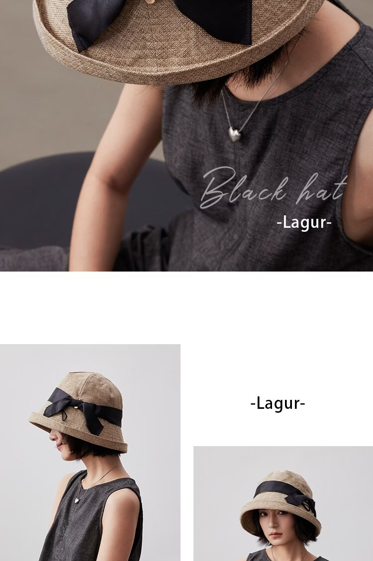 Lagur Lightweight Paper-Feel Japanese Hemp Edge Fisherman Hat Breathable Thin Sunshade Foldable Midnight Blue 12