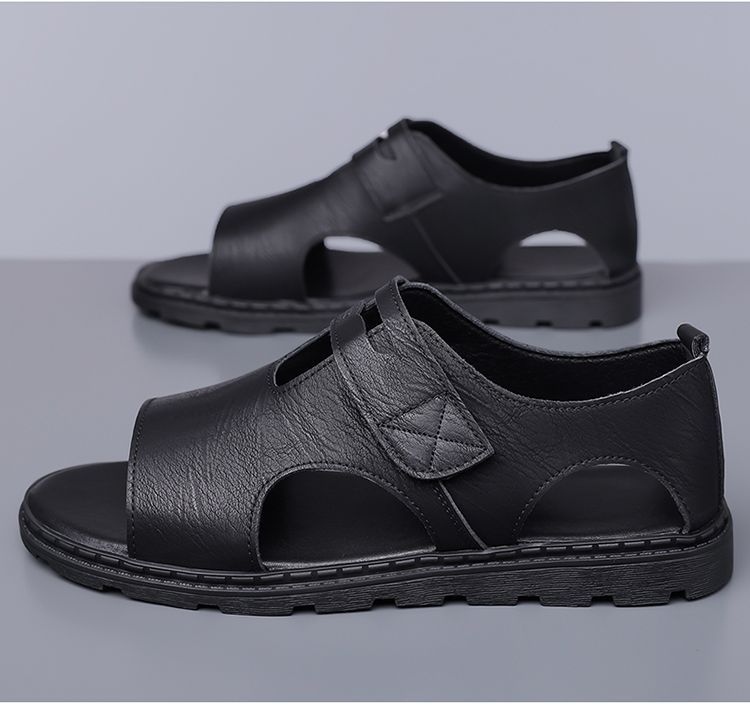 Jingzhenlianggong Men's Summer Sandals Dual-Use Slippers Non-Slip Soft Sole Beach Shoes Dark Brown [Lace-Up] Size 41 29