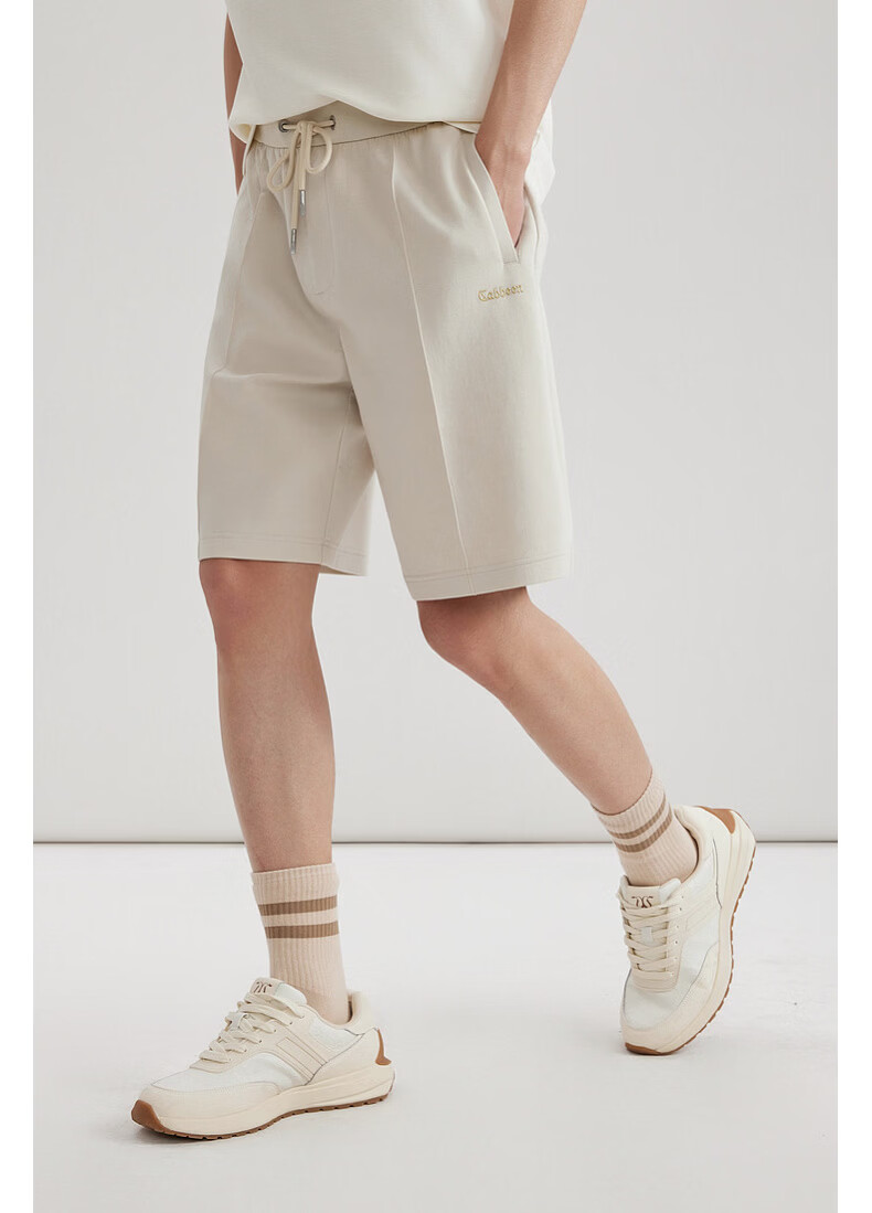 CABBEEN 260G Air Layer Basic Versatile Gold High-Frequency Logo Print Breathable Shorts Summer 2026 7