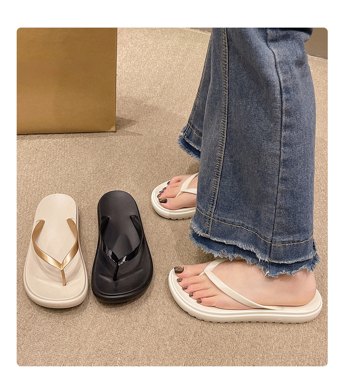 Runrou Hello Kitty Women's Flip Flops Summer 2026 New Beach Vacation Soft Sole Non-Slip Sandals for Women 12
