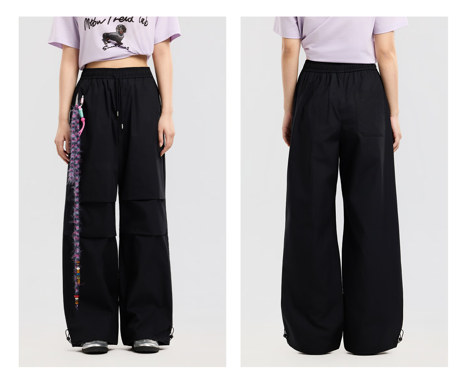 Metersbonwe Women's Casual Wide-Leg Pants 2026 Summer New Outdoor Sports Loose High-Waist Paratrooper Pants 11
