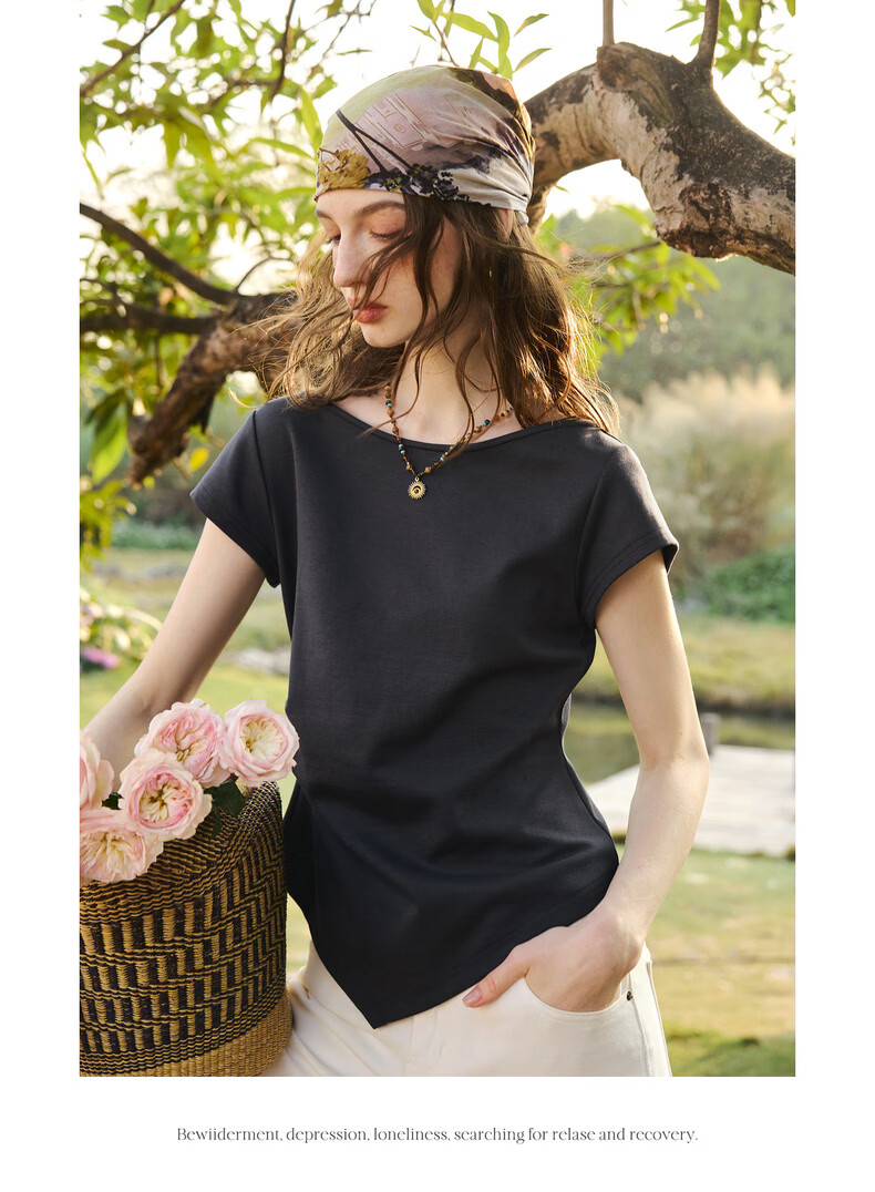 Olrain Women's Casual Short Sleeve T-Shirt Summer Off-Shoulder Waist Slim Fit Top Gray L 18