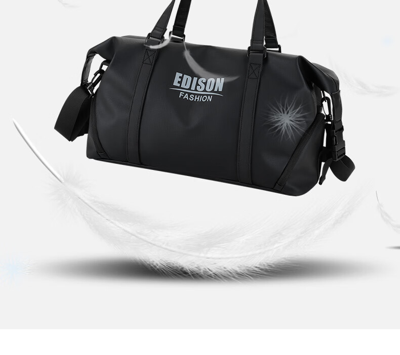 Edison Multifunctional Fitness Bag for Men Handheld Crossbody Business Travel Large Capacity Casual Backpack LX260 Black 16