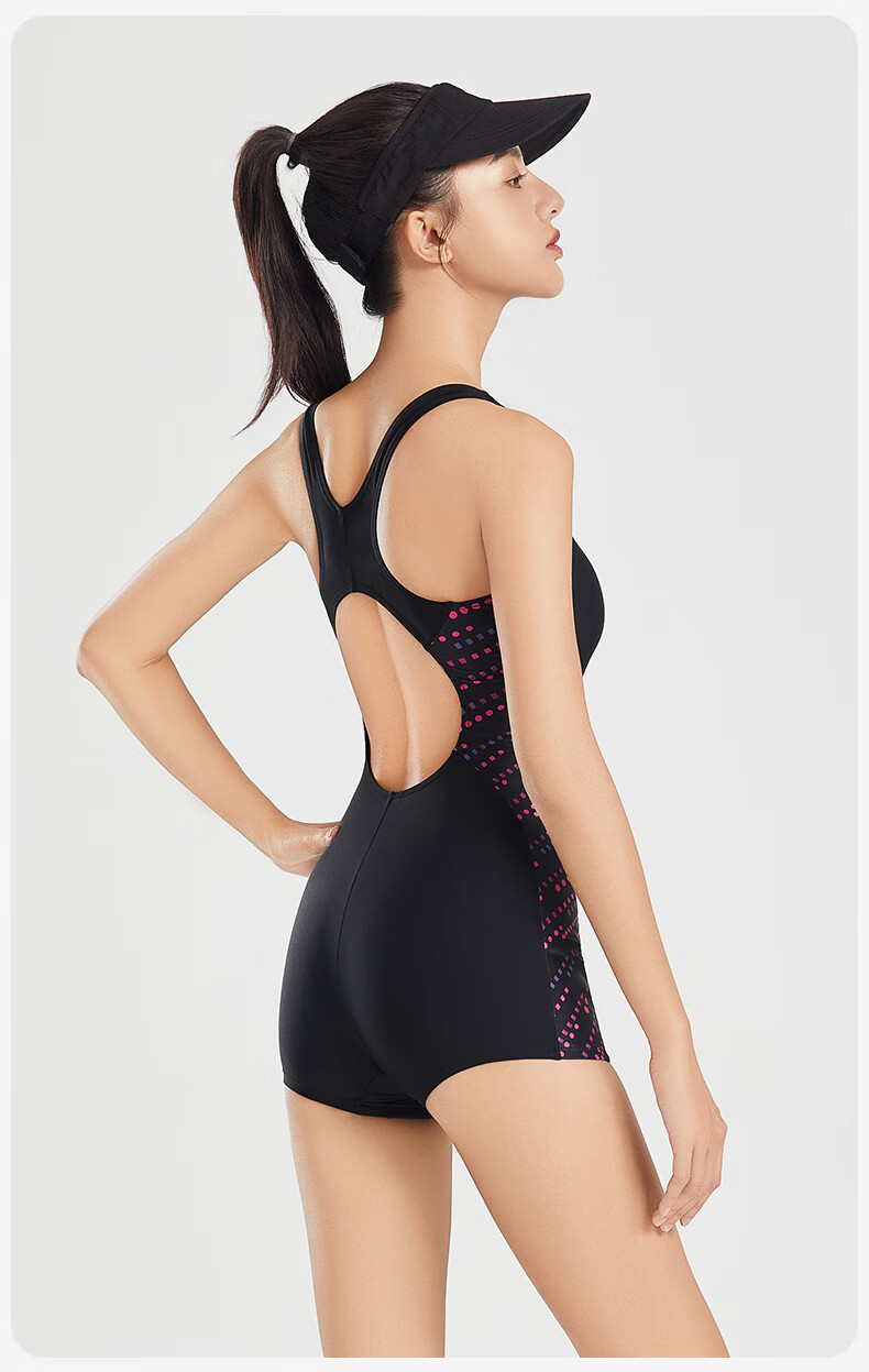 Hosa Women's One-Piece Square Leg Swimsuit New Racing Training Swimwear Plus Size Adult 13