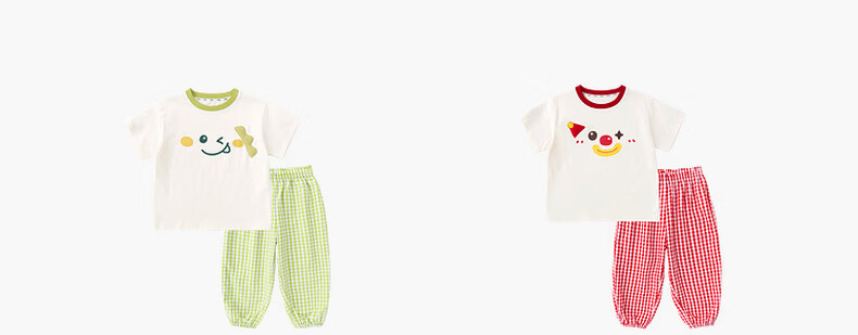 Dudu Kids Summer Set Loose Boys Short Sleeve T-Shirt Girls Casual Pants Baby Two-Piece Set Yellow-Green 120 4