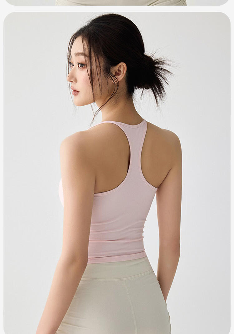 Free Style Women's Sports Bra with Padding Yoga Backless Camisole Pilates Training Running Fitness Bra Spring Summer 12