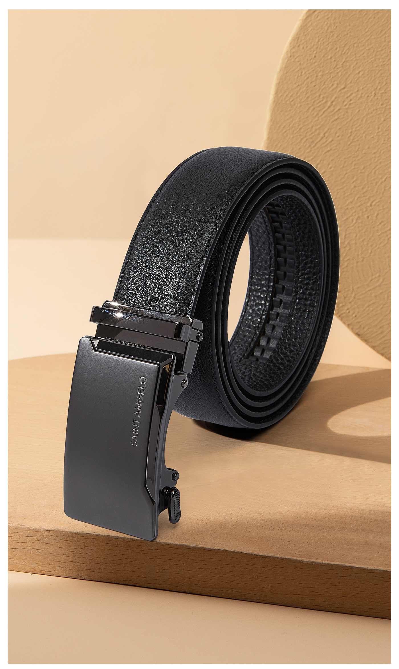 Baoxiniao Men's Genuine Leather Belt 2026 New Automatic Buckle Cowhide Business Waist Belt 115cm 2