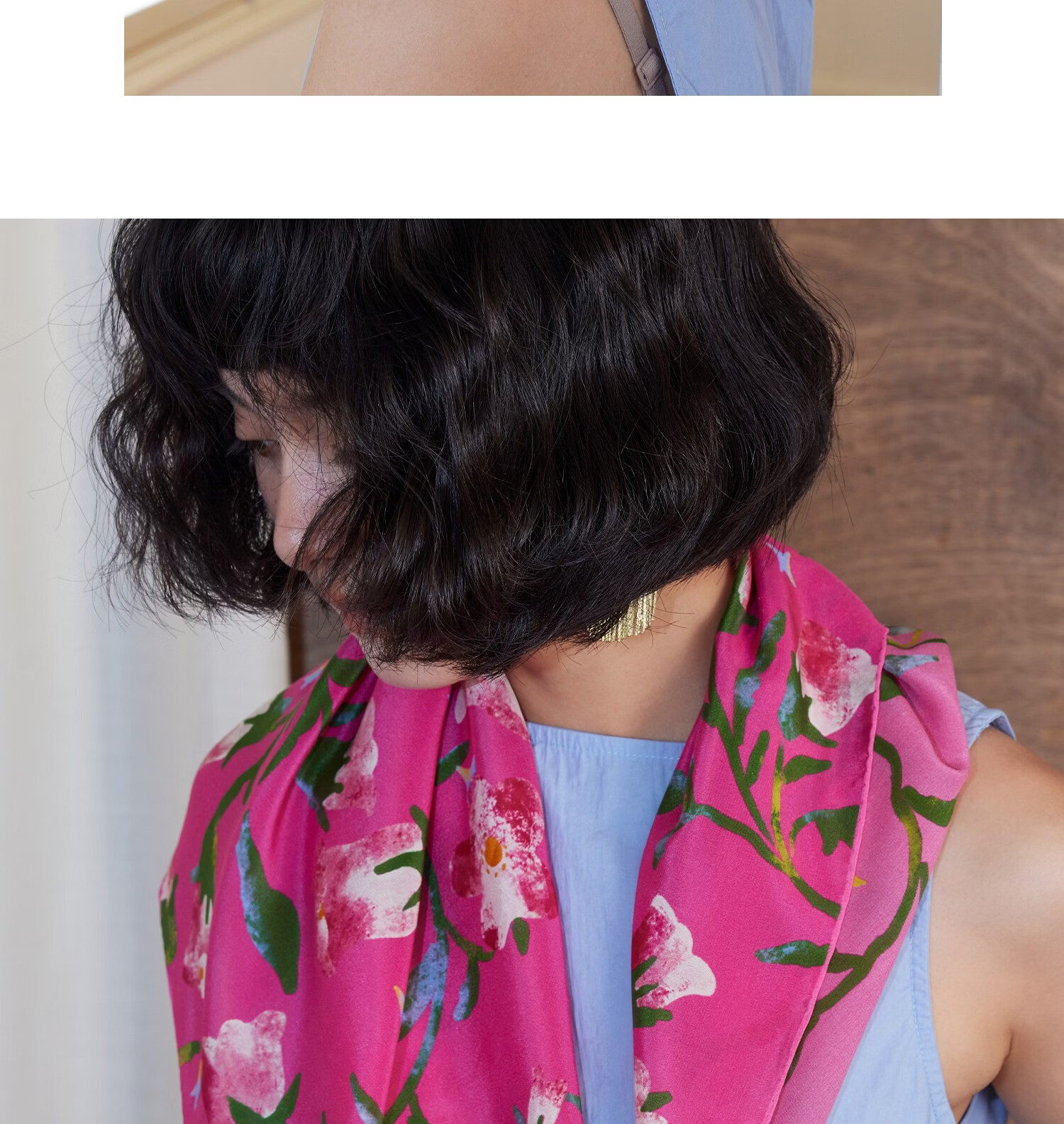 Lagur "Rose Red Morning Glory" Original Handmade Fine Rolled Mulberry Silk Scarf Midnight Blue (Pink Gift Box) 30