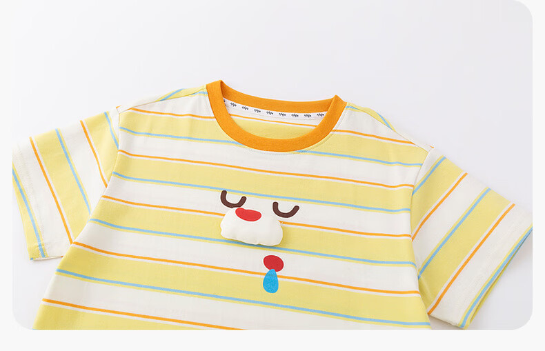 Dudu Kids Boys T-Shirt Summer Girls Short Sleeve Fashion Children's Striped Top Baby Kids Clothing Blue Striped 110 32