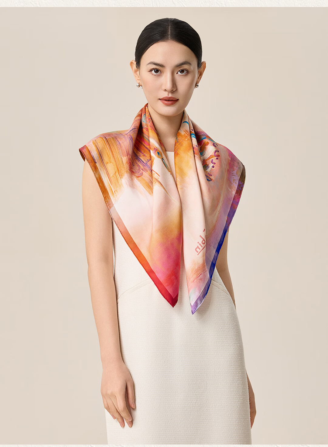 Shanghai Story [Counter Same Style] 100% Mulberry Silk Double-Sided Printed Washed Silk Scarf Artist Collaboration Silk Shawl 10