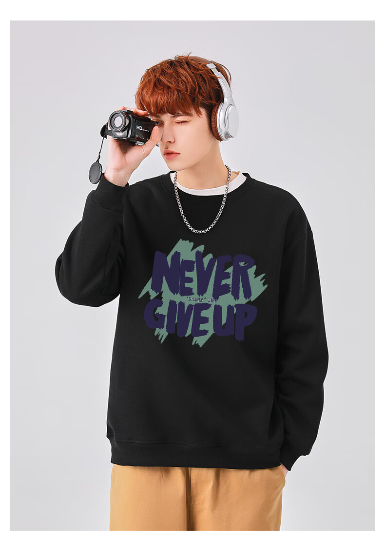 Jeanswest Trendy Men's Crew Neck Sweatshirt 2026 Spring New Fashion Jacket Niche Youth Versatile Top 18
