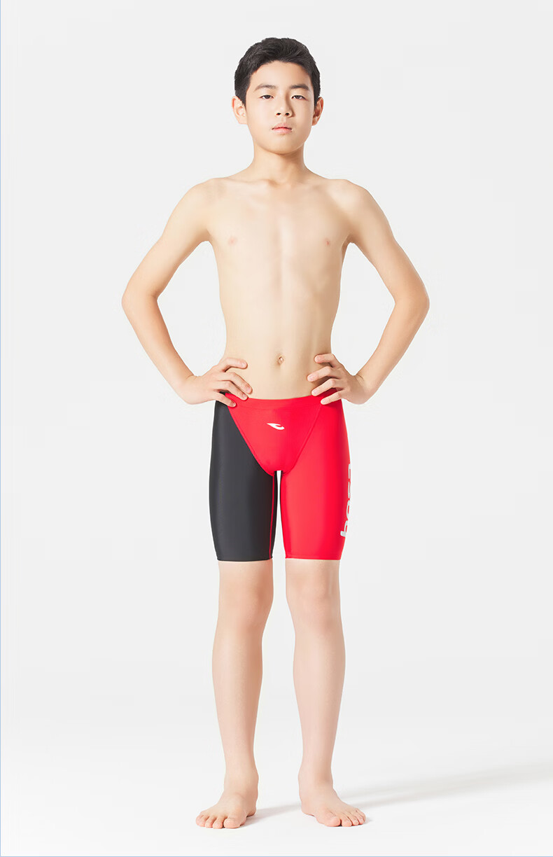 Hosa Kids Boys Professional Training Five-Point Swim Trunks Youth 2026 New Racing Swimwear 8