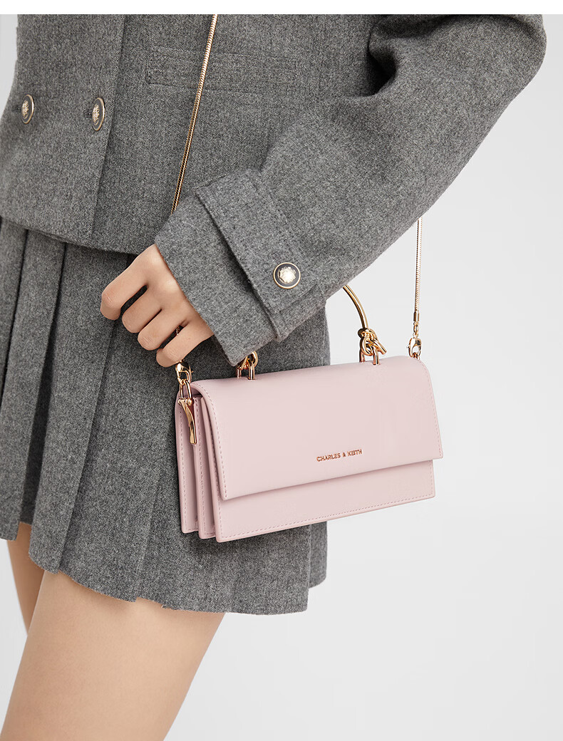 CHARLES&KEITH Textured Handbag, Chain Strap Crossbody Shoulder Bag, Women's Small Square Purse, Birthday Gift, CK6-10840559 15