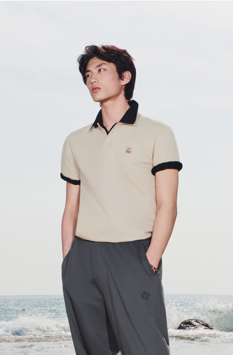 GXG Cool Quick-Dry Men's Slim Fit Polo Shirt with Spurs Embroidery Short Sleeve T-Shirt 2026 Summer New Arrival 19